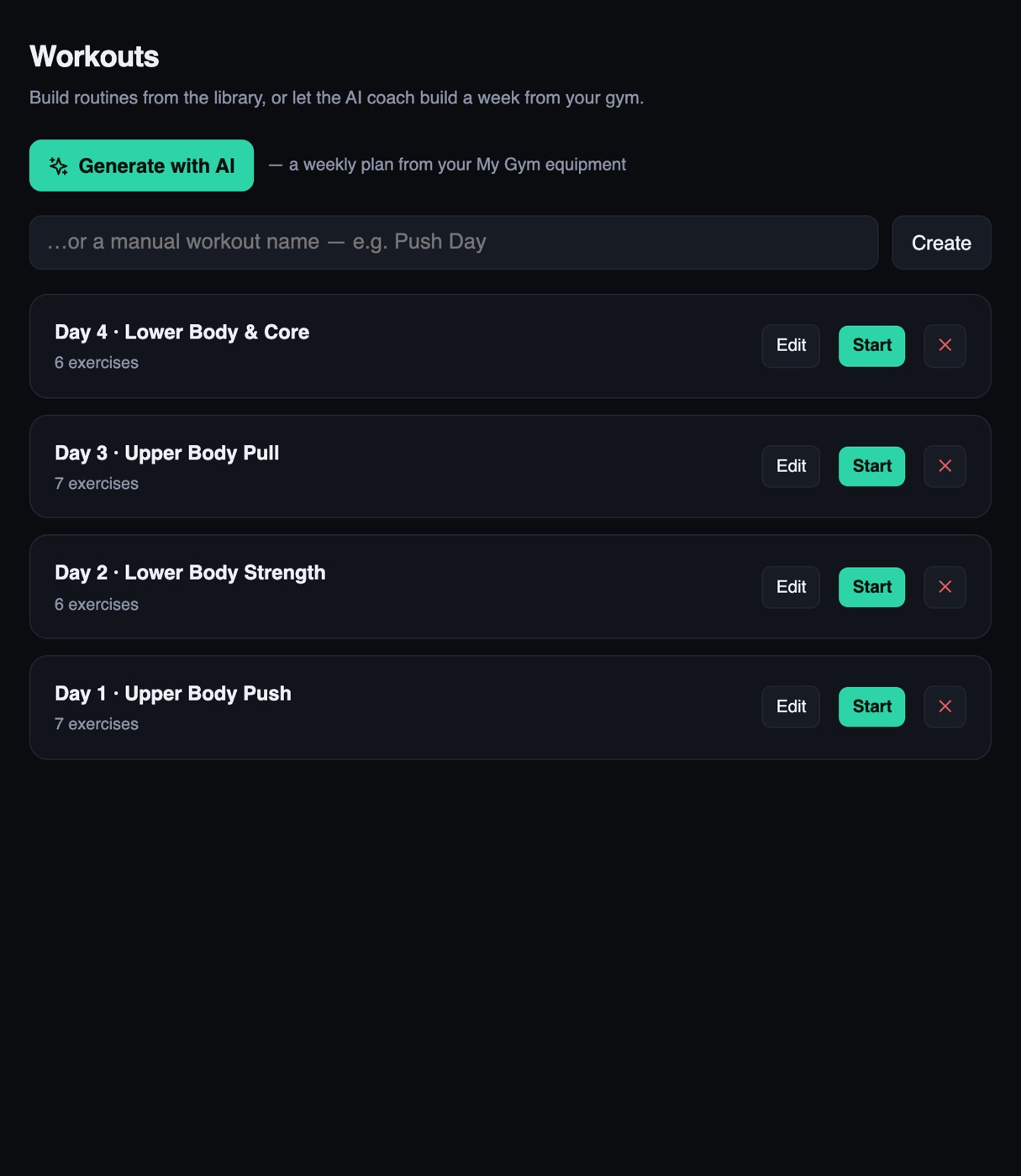 The FitBase exercise library